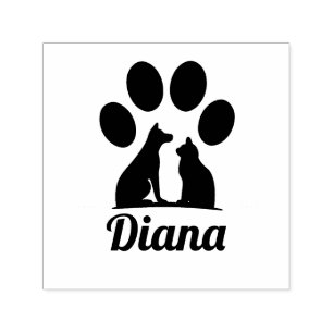 Personalized Cat & Dog Paw Print Self-inking Stamp