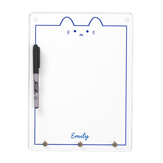 Personalized Cat Dry Erase Board with Keychain (Front)