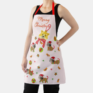 Personalized Cat Face Christmas Apron