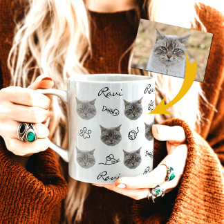 Personalized Cat Face Photo Coffee Mug