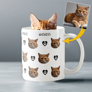 Personalized Cat Face Photo Coffee Mug