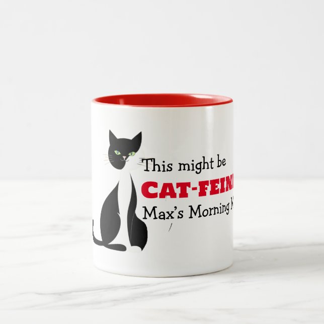 Personalized Cat-Feine Coffee Mug (Center)