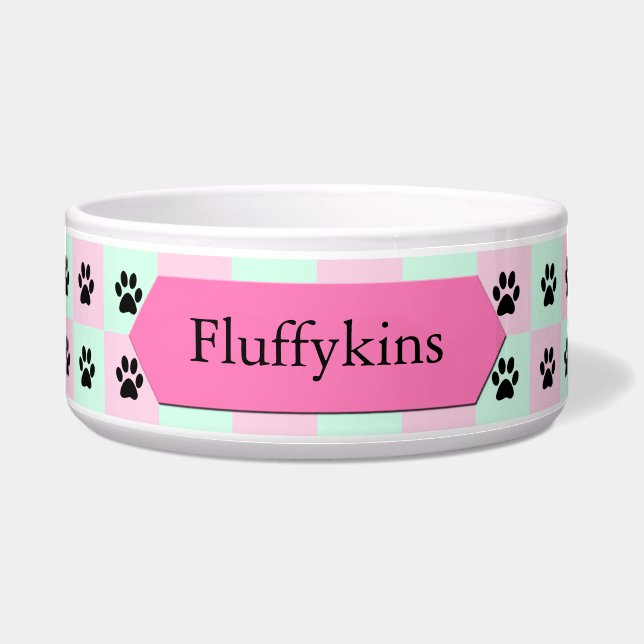 Personalized Cat Food Bowl Dishes (Front)