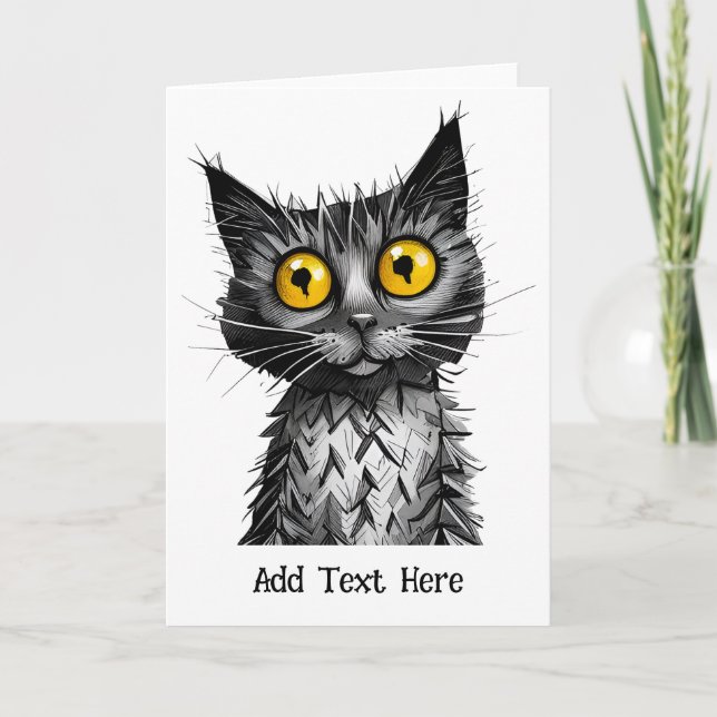 Personalized Cat Greeting Card (Front)