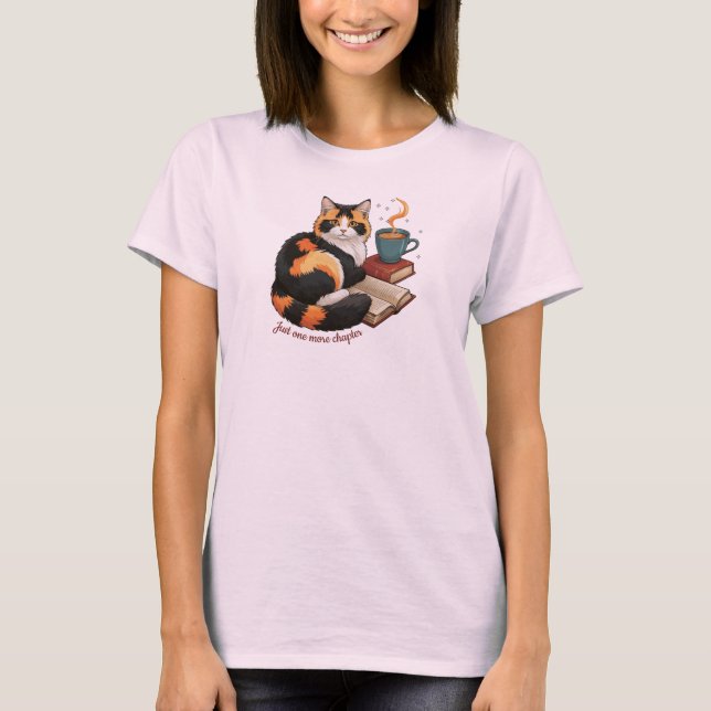 Personalized Cat "Just One More Chapter" T-Shirt (Front)