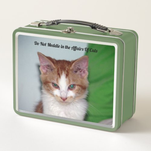 Personalized Cat  Kitten Do Not Meddle Metal Lunch Box