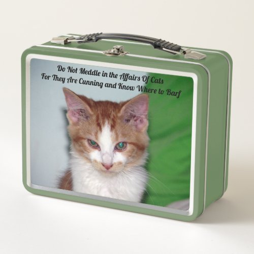 Personalized Cat  Kitten Do Not Meddle Metal Lunch Box