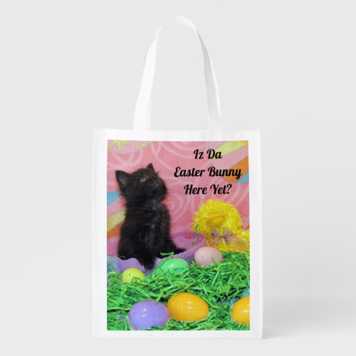 Personalized Cat  Kitten Easter Reusable Grocery  Grocery Bag