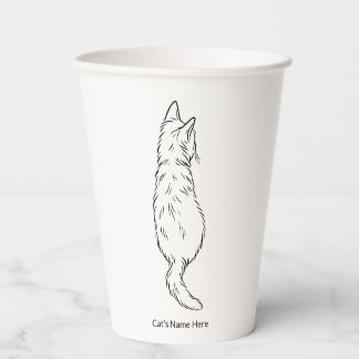 Personalized Cat Line Art 12oz Paper Cup