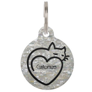 Personalized Cat Love Black Logo Pet ID Tag