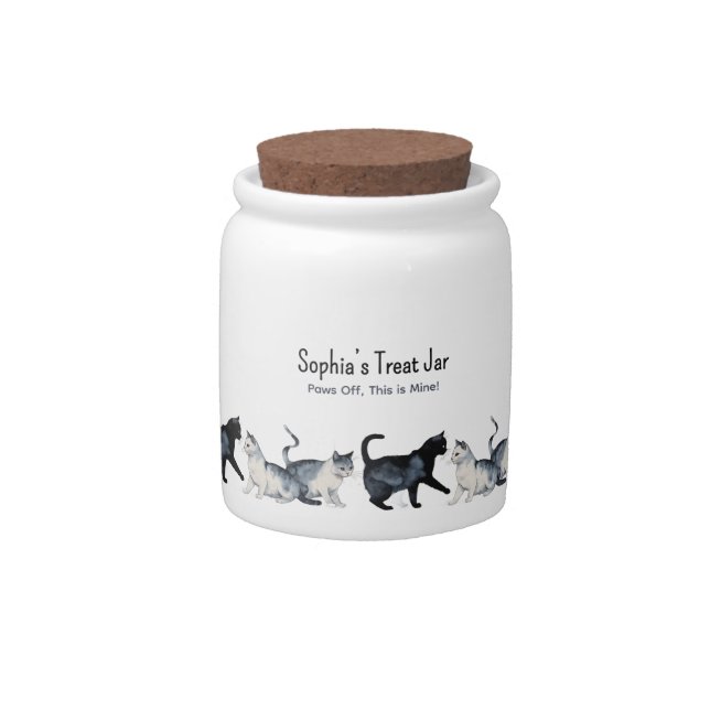 Personalized Cat Lover – Custom Candy Jar (Front)