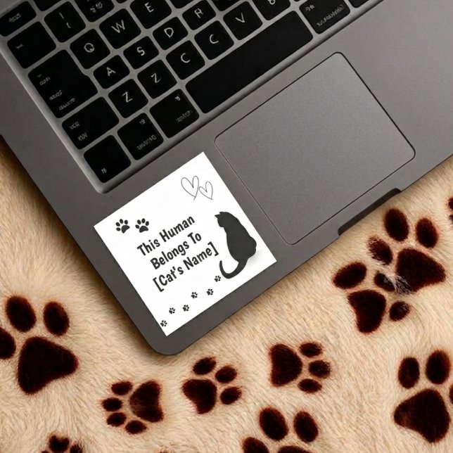 Personalized Cat Lover Laptop Sticker (Personalized vinyl sticker for cat lovers)