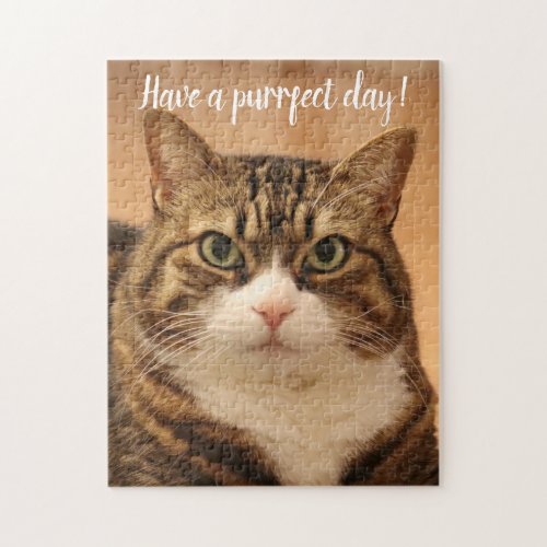 Personalized Cat Lovers Custom Photo Funny Quote Jigsaw Puzzle