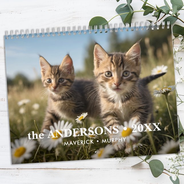 Personalized Cat Lovers Family Custom 2026 Photo Calendar (Creator Uploaded)