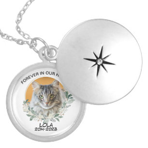 Personalized Cat Memorial Memory Custom Photo Locket Necklace