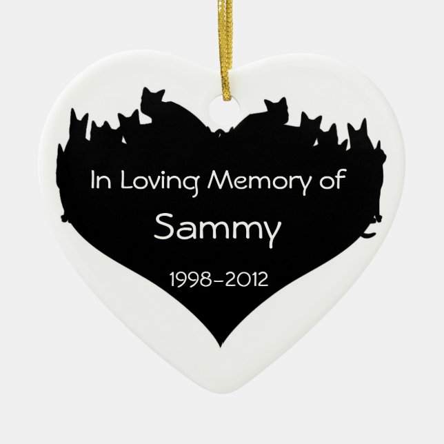Personalized Cat Memorial Ornament (Front)