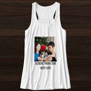 Personalized Cat Mom Cute Family Pet Photo White Tank Top