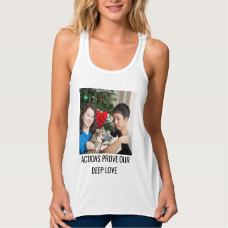 Personalized Cat Mom Cute Family Pet Photo White Tank Top