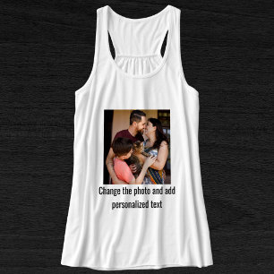 Personalized Cat Mom Family Fun Pet Photo White Tank Top
