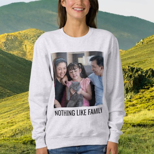 Personalized Cat Mom Family Pet Photo Black Ash Sweatshirt