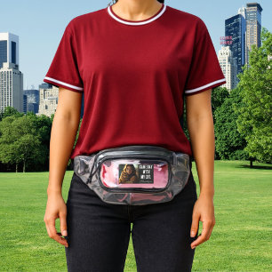 Personalized Cat Mom Game Day Photo And White Text Clear Fanny Pack