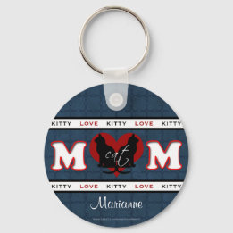 Personalized Cat Mom Kitty Love Keychain