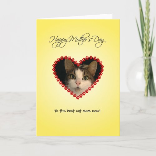 Personalized cat mom Mothers Day Card
