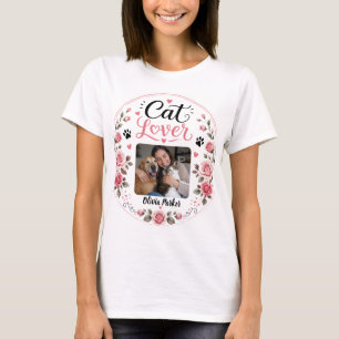 Personalized Cat Mom Photo Shirt with Custom Name