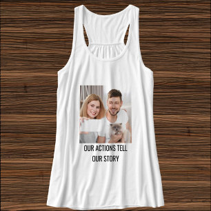 Personalized Cat Mom Quote Family Pet Photo White Tank Top