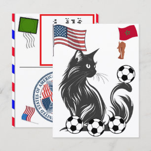 Personalized Cat Morocco Football Fourth Of July Holiday Postcard