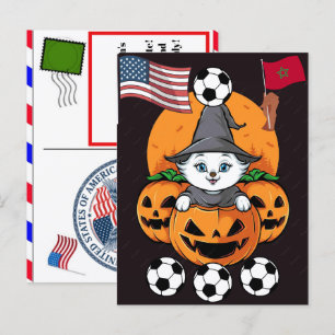Personalized Cat Morocco Football Fourth Of July Holiday Postcard