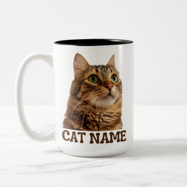 Personalized Cat Mug with Photo | Custom Cat Name  (Left)
