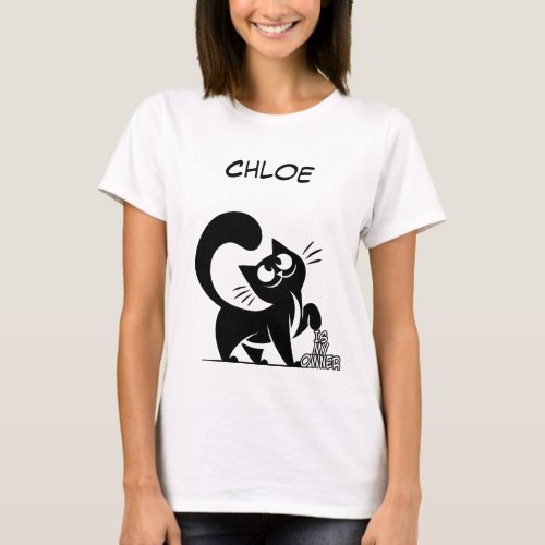 Personalized Cat Name is My Owner T_Shirt