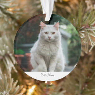 Personalized Cat Name Photo Ornament