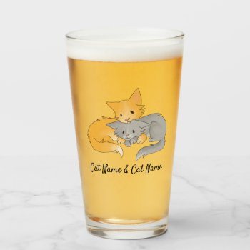 Personalized Cat Name Pint Glass by Cudia_Designs at Zazzle