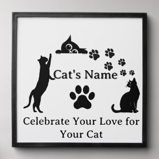 Personalized Cat Name Poster – Express Your Love f Peel And Stick Photo Tile
