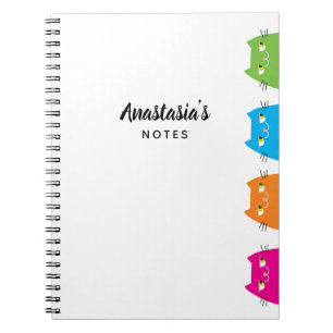 Personalized Cat Notebook Name Cute Gift