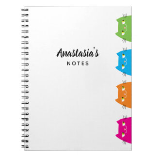 Personalized Cat Notebook Name Cute Gift