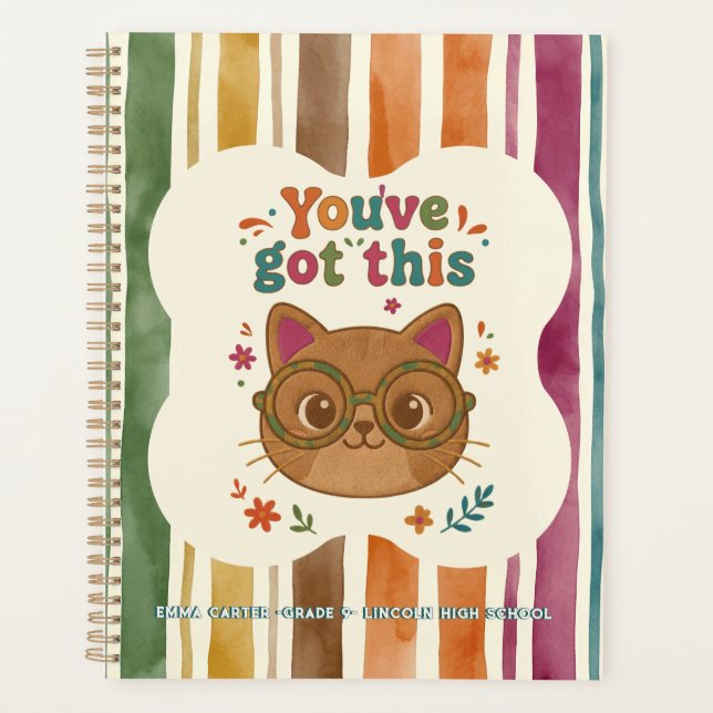 Personalized Cat Notebook | School Journal (Front)