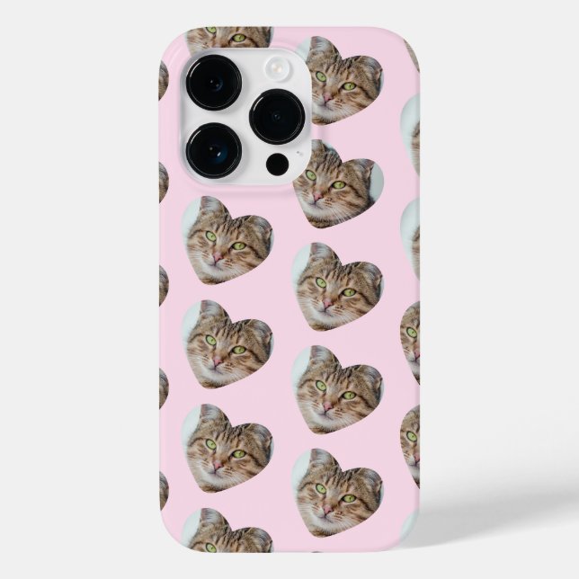 Personalized Cat or Dog Heart Photo Pattern Case-Mate iPhone Case (Back)