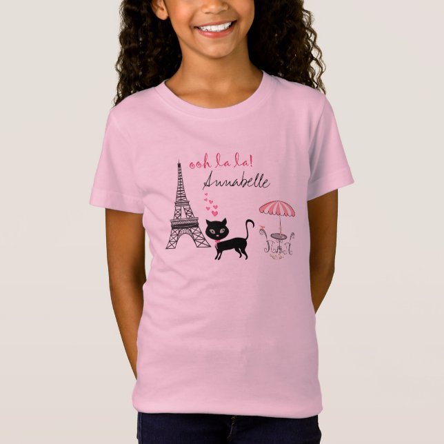 Personalized Cat Paris T-Shirt (Front)