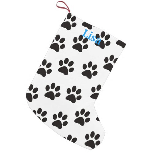 Personalized Cat Paw Prints Christmas Stocking