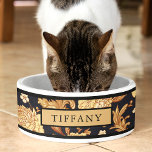 Personalized Cat Pet Bowl with Name<br><div class="desc">Treat your beloved feline friend to the ultimate dining experience with our exquisite Elegant Luxury Personalized Cat Pet Bowl with Your Cat's Name. Designed for discerning pet parents who appreciate both style and functionality, this bespoke bowl combines sophisticated aesthetics with a personal touch, making mealtime an elegant affair for your...</div>
