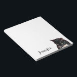 Personalized Cat Pet Photo Notepad<br><div class="desc">Personalized Cat Pet Photo Notepad Calling all cat lovers! This is an adorable cute black cat for your important notes. This design is from a personal photo of a family cat who loves to get his picture made. His name is Black Jack and he's very handsome. I wanted to share...</div>