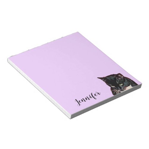 Personalized Cat Pet Photo Purple Custom Notepad