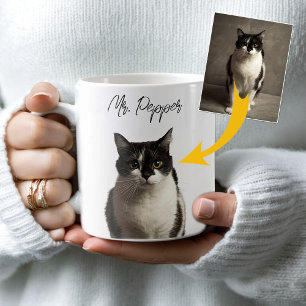 Personalized Cat Photo and Name Coffee Mug