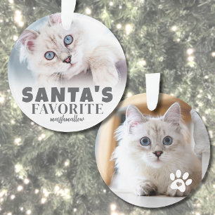 Personalized Cat Photo Christmas Ornament
