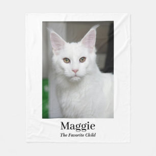Personalized Cat Photo Fleece Blanket