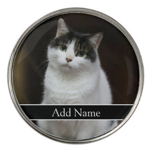 Personalized Cat Photo Golf Ball Marker with Name