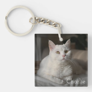 Personalized Cat Photo Keepsake Keychain